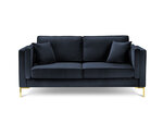 Двухместный бархатный диван Milo Casa Giuseppe, темно-синий
