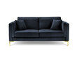 Divvietīgs samta dīvāns Milo Casa Giuseppe, tumši zils cena un informācija | Dīvāni | 220.lv