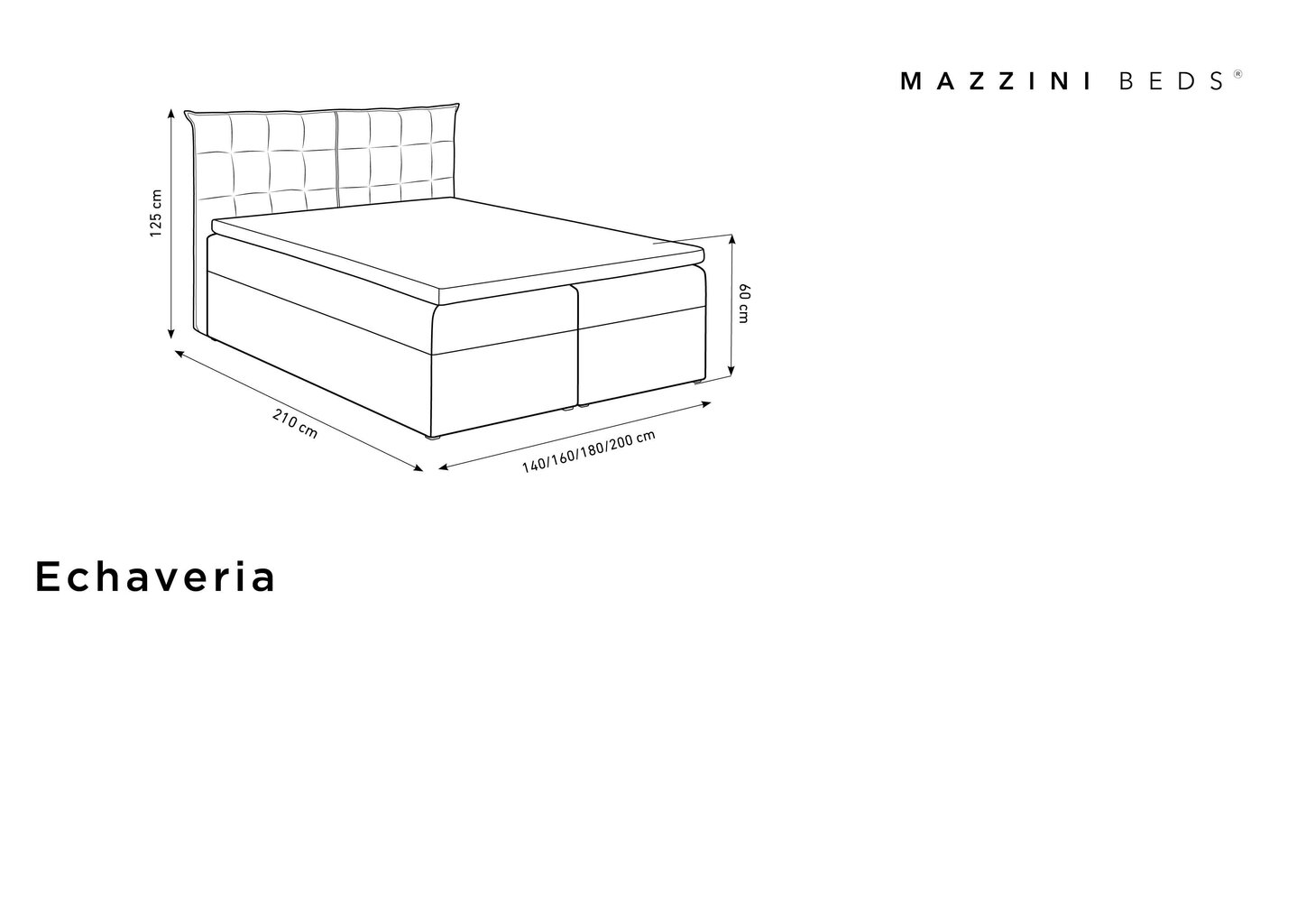 Gulta Mazzini Beds Echaveria 180x200 cm, gaiši pelēka цена и информация | Gultas | 220.lv