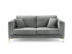 Двухместный бархатный диван Milo Casa Giuseppe, светло-серый