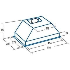 CATA Hood G-45 WH цена и информация | Вытяжки на кухню | 220.lv