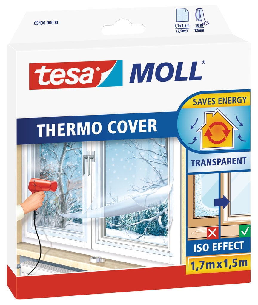 Plēve logu izolācijai Tesa ThermoCover 1,7mx1,5m цена и информация | Izolācijas materiāli | 220.lv