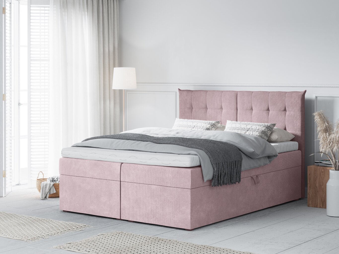 Gulta Mazzini Beds Echaveria 180x200 cm, rozā cena un informācija | Gultas | 220.lv