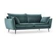 Trīsvietīgs samta dīvāns Milo Casa Elio, zaļš/melns цена и информация | Dīvāni | 220.lv