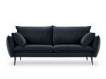 Četrvietīgs samta dīvāns Milo Casa Elio, tumši zils/melns