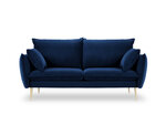 Divvietīgs samta dīvāns Milo Casa Elio, zilas/zelta krāsas
