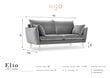 Divvietīgs samta dīvāns Milo Casa Elio, gaiši pelēkas/zelta krāsas cena un informācija | Dīvāni | 220.lv