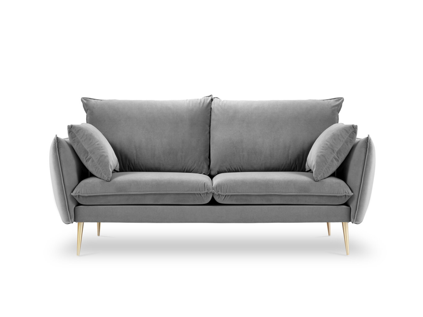 Divvietīgs samta dīvāns Milo Casa Elio, gaiši pelēkas/zelta krāsas cena un informācija | Dīvāni | 220.lv