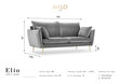 Divvietīgs samta dīvāns Milo Casa Elio, pelēkas/zelta krāsas cena un informācija | Dīvāni | 220.lv