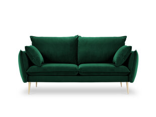 Двухместный бархатный диван Milo Casa Elio, темно-зеленый/золотой цена и информация | Диваны | 220.lv