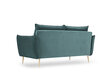 Divvietīgs samta dīvāns Milo Casa Elio, zaļas/zelta krāsas cena un informācija | Dīvāni | 220.lv