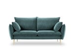 Divvietīgs samta dīvāns Milo Casa Elio, zaļas/zelta krāsas
