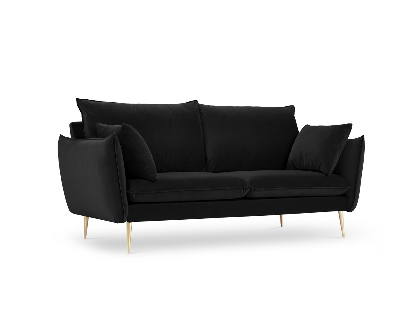 Divvietīgs samta dīvāns Milo Casa Elio, melnas/zelta krāsas cena un informācija | Dīvāni | 220.lv