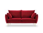 Divvietīgs samta dīvāns Milo Casa Elio, sarkanas/zelta krāsas