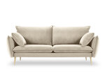 Trīsvietīgs samta dīvāns Milo Casa Elio, smilškrāsas/zelta krāsas