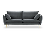 Trīsvietīgs samta dīvāns Milo Casa Elio, pelēkas/zelta krāsas