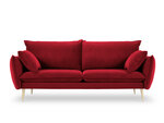 Trīsvietīgs samta dīvāns Milo Casa Elio, sarkanas/zelta krāsas