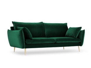 Četrvietīgs samta dīvāns Milo Casa Elio, tumši zaļas/zelta krāsas cena un informācija | Dīvāni | 220.lv