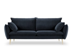 Četrvietīgs samta dīvāns Milo Casa Elio, tumši zilas/zelta krāsas cena un informācija | Dīvāni | 220.lv