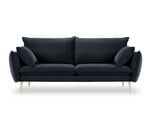 Četrvietīgs samta dīvāns Milo Casa Elio, tumši zilas/zelta krāsas