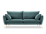 Četrvietīgs samta dīvāns Milo Casa Elio, zaļas/zelta krāsas