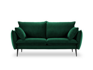 Двухместный бархатный диван Milo Casa Elio, темно-зеленый/черный цена и информация | Диваны | 220.lv