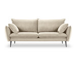 Trīsvietīgs samta dīvāns Milo Casa Elio, smilškrāsas/melns