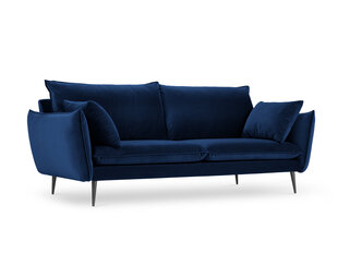 Трехместный бархатный диван Milo Casa Elio, синий/черный цвет цена и информация | Диваны | 220.lv