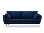 Трехместный бархатный диван Milo Casa Elio, синий/черный цвет