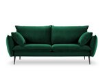 Trīsvietīgs samta dīvāns Milo Casa Elio, tumši zaļš/melns