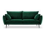 Četrvietīgs samta dīvāns Milo Casa Elio, tumši zaļš/melns