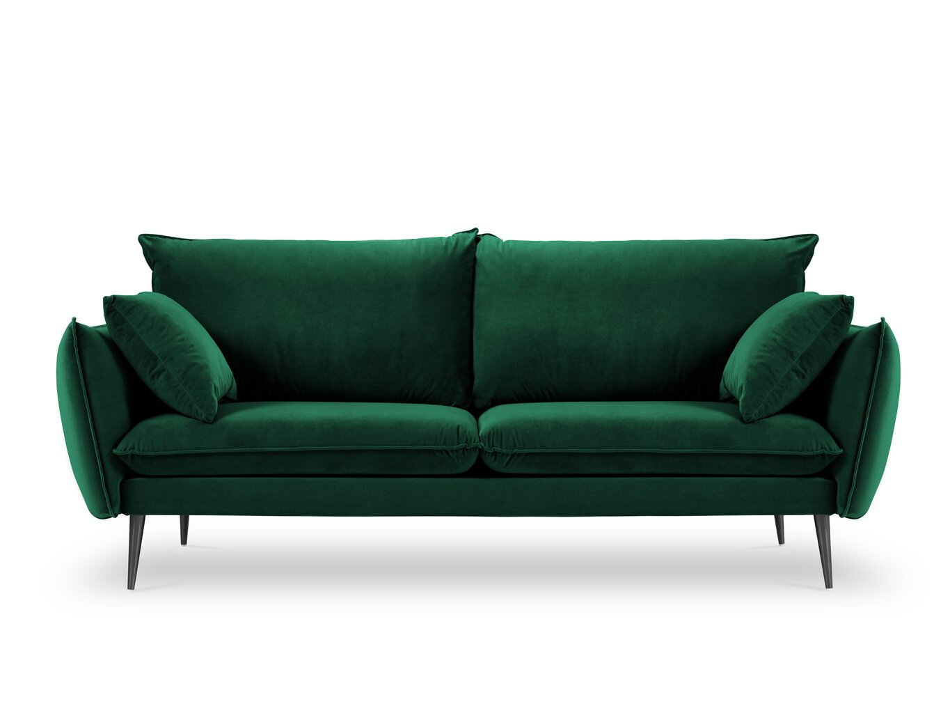 Četrvietīgs samta dīvāns Milo Casa Elio, tumši zaļš/melns cena un informācija | Dīvāni | 220.lv