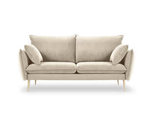 Divvietīgs samta dīvāns Milo Casa Elio, smilškrāsas/zelta krāsas цена и информация | Диваны | 220.lv