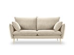 Divvietīgs samta dīvāns Milo Casa Elio, smilškrāsas/zelta krāsas