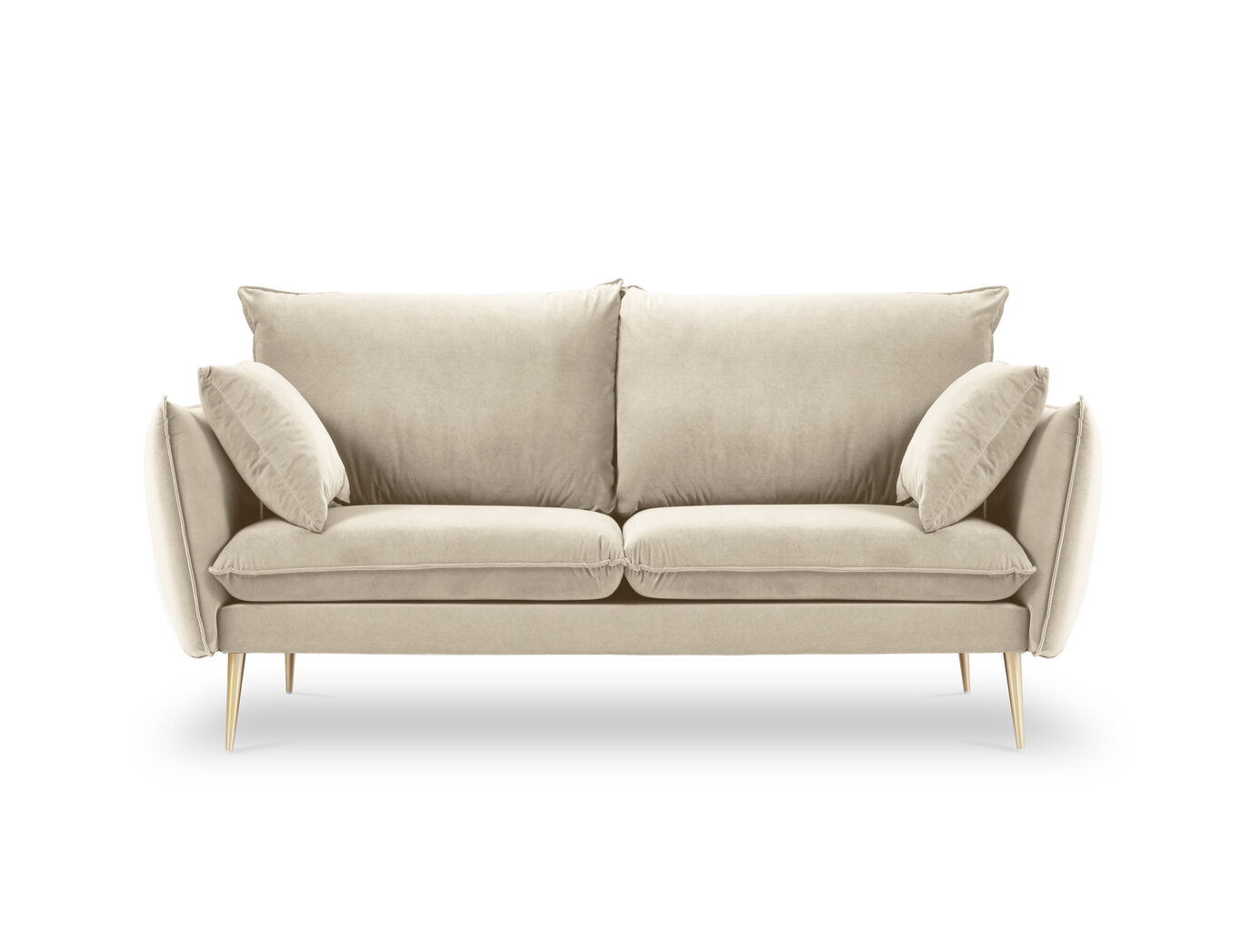 Divvietīgs samta dīvāns Milo Casa Elio, smilškrāsas/zelta krāsas цена и информация | Dīvāni | 220.lv