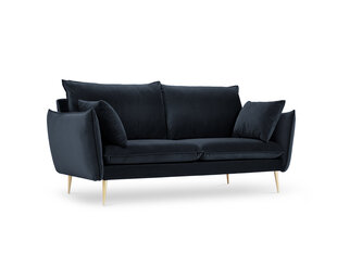Divvietīgs samta dīvāns Milo Casa Elio, tumši zilas/zelta krāsas cena un informācija | Dīvāni | 220.lv