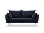Divvietīgs samta dīvāns Milo Casa Elio, tumši zilas/zelta krāsas