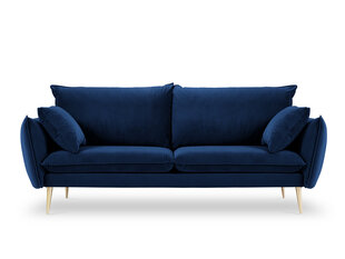 Trīsvietīgs samta dīvāns Milo Casa Elio, zilas/zelta krāsas cena un informācija | Dīvāni | 220.lv