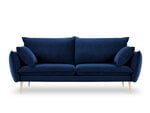 Trīsvietīgs samta dīvāns Milo Casa Elio, zilas/zelta krāsas