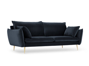 Trīsvietīgs samta dīvāns Milo Casa Elio, tumši zilas/zelta krāsas cena un informācija | Dīvāni | 220.lv