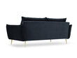 Trīsvietīgs samta dīvāns Milo Casa Elio, tumši zilas/zelta krāsas цена и информация | Dīvāni | 220.lv