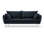 Трехместный бархатный диван Milo Casa Elio, темно-синий/золотистый