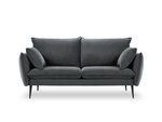 Двухместный бархатный диван Milo Casa Elio, серый/черный