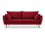 Трехместный бархатный диван Milo Casa Elio, красный/черный