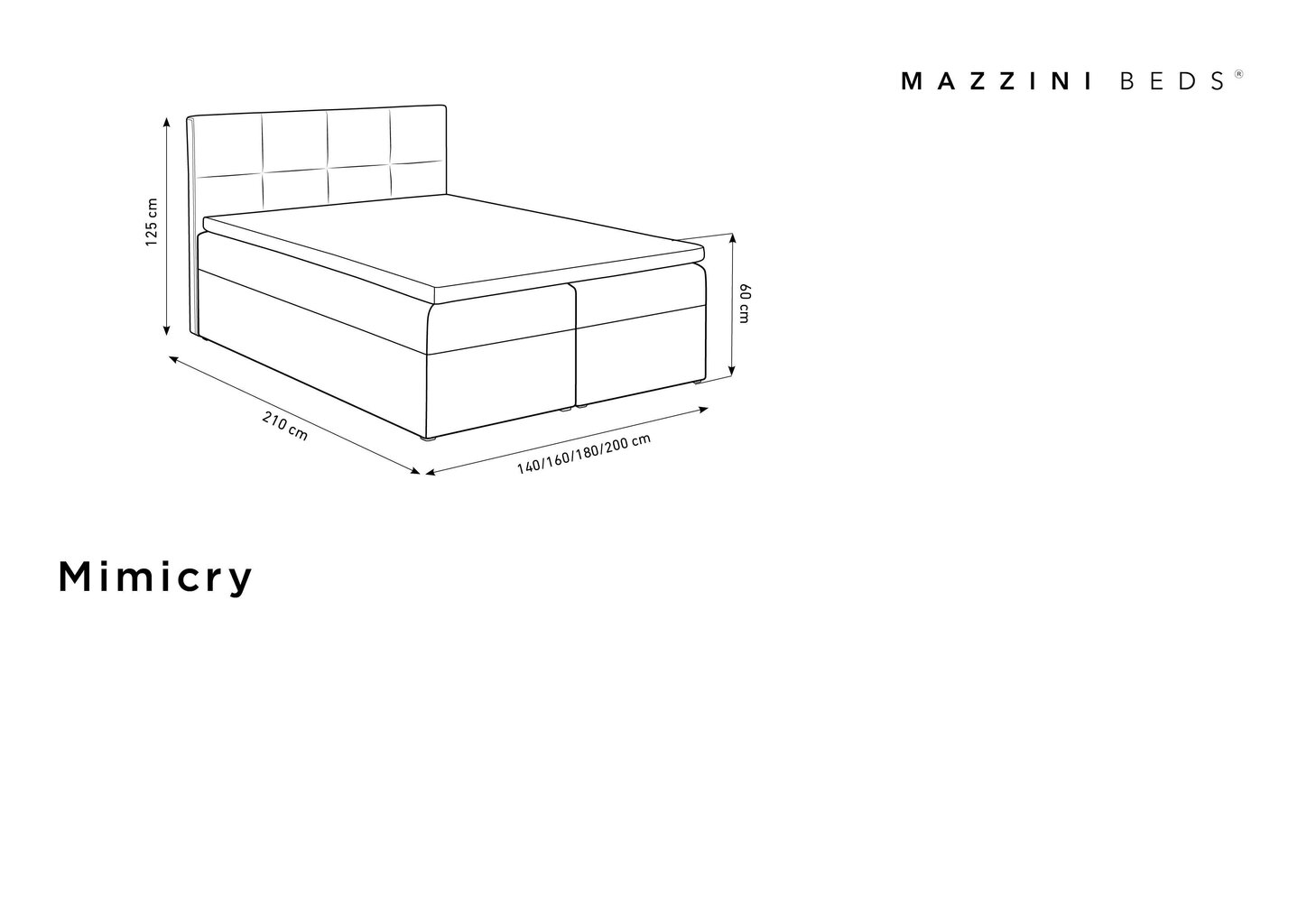 Gulta Mazzini Beds Mimicry 160x200 cm, sarkana cena un informācija | Gultas | 220.lv