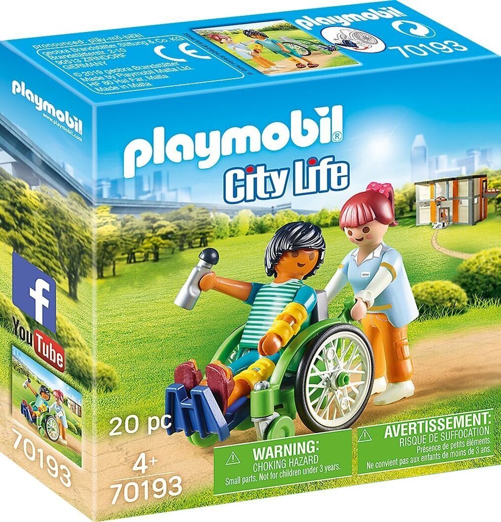 70193 PLAYMOBIL® City Life Pacients ratiņkrēslā cena un informācija | Konstruktori | 220.lv