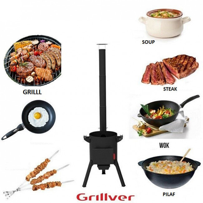 Krāsns-pavards 12l katlam, GRILLVER, izjaucams cena un informācija | Grili | 220.lv