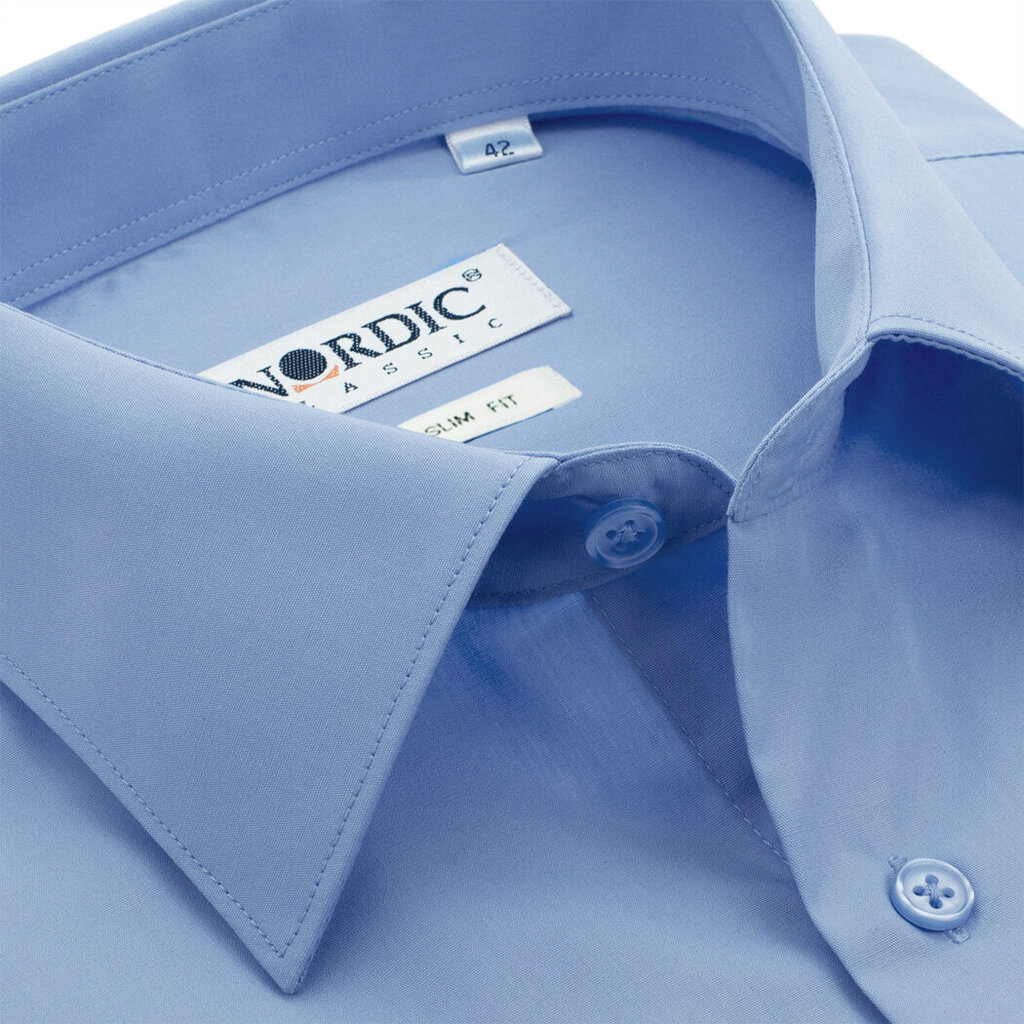 Vīriešu vienkrāsains krekls NORDIC, pieguļošs siluets - Ar garām piedurknēm цена и информация | Vīriešu krekli | 220.lv
