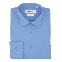 Vīriešu vienkrāsains krekls NORDIC, pieguļošs siluets - Ar garām piedurknēm cena un informācija | Vīriešu krekli | 220.lv
