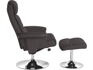 Krēsls ar kāju balstu Notio Living Boss, mākslīgā āda, tumši brūns kaina ir informacija | Atpūtas krēsli | 220.lv